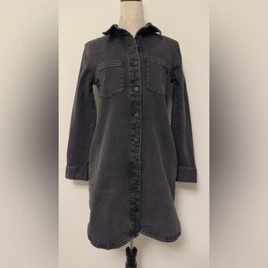 Charcoal Denim Shirt Jacket Cotton